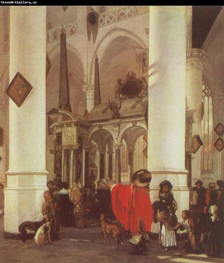 Emmanuel de Witte Interior of the Nieuwe Kerk,Delft with the Tomb of WIlliam i of Orange